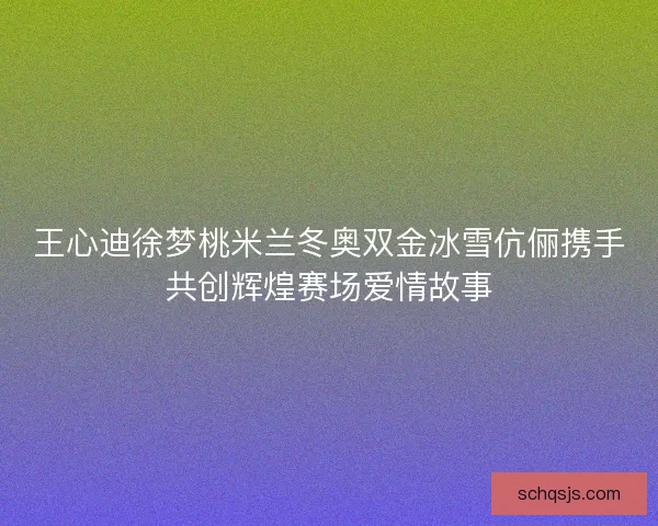 王心迪徐梦桃米兰冬奥双金冰雪伉俪携手共创辉煌赛场爱情故事